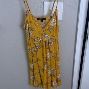 Kendall & Kylie Yellow Floral Spaghetti Strap Dress